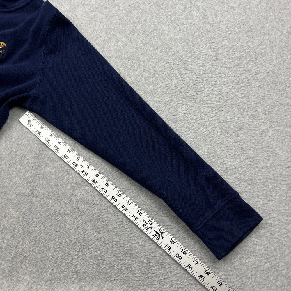 Ralph Lauren Polo Preppy Bear 1/4 Zip Pullover‎ Mens Medium Blue Mock Sweater